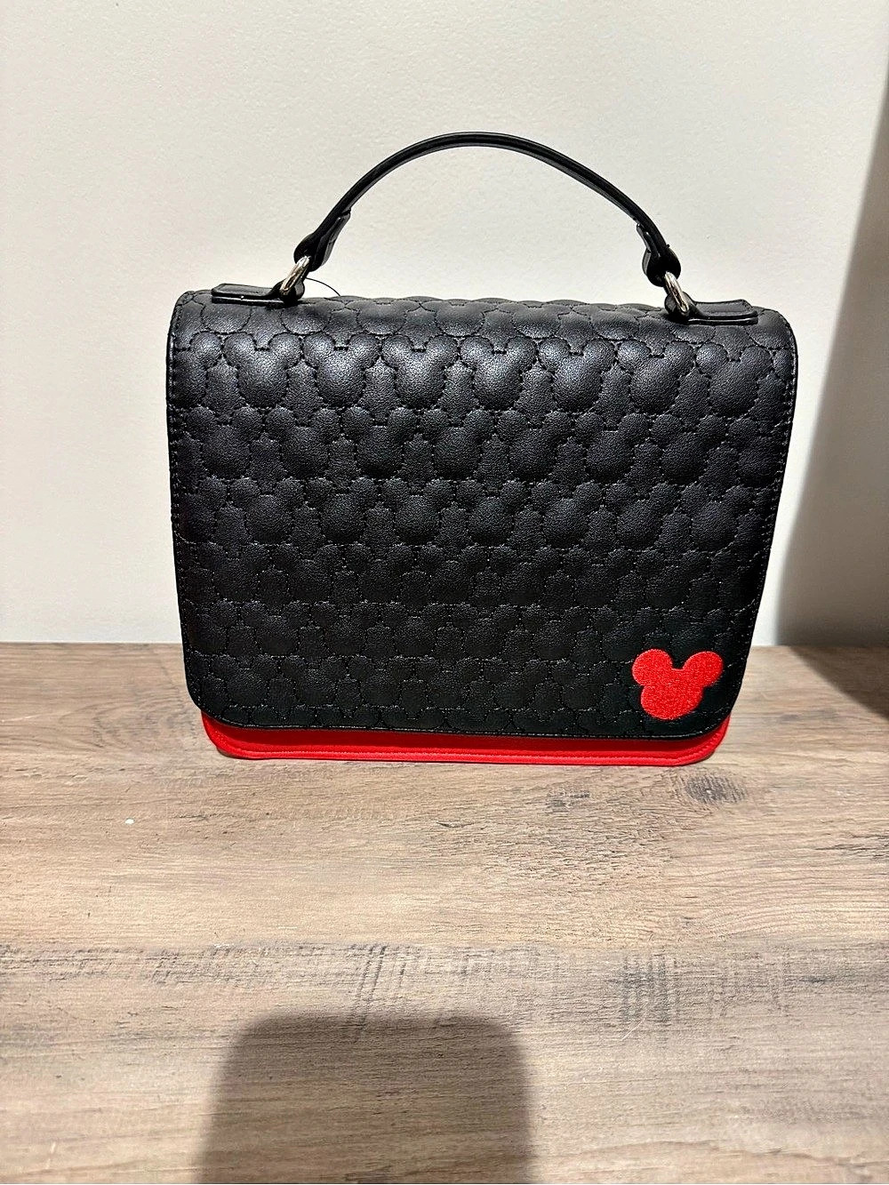 Loungefly Disney Mickey Mouse Quilted Oh Boy Crossbody Bag Black & Red